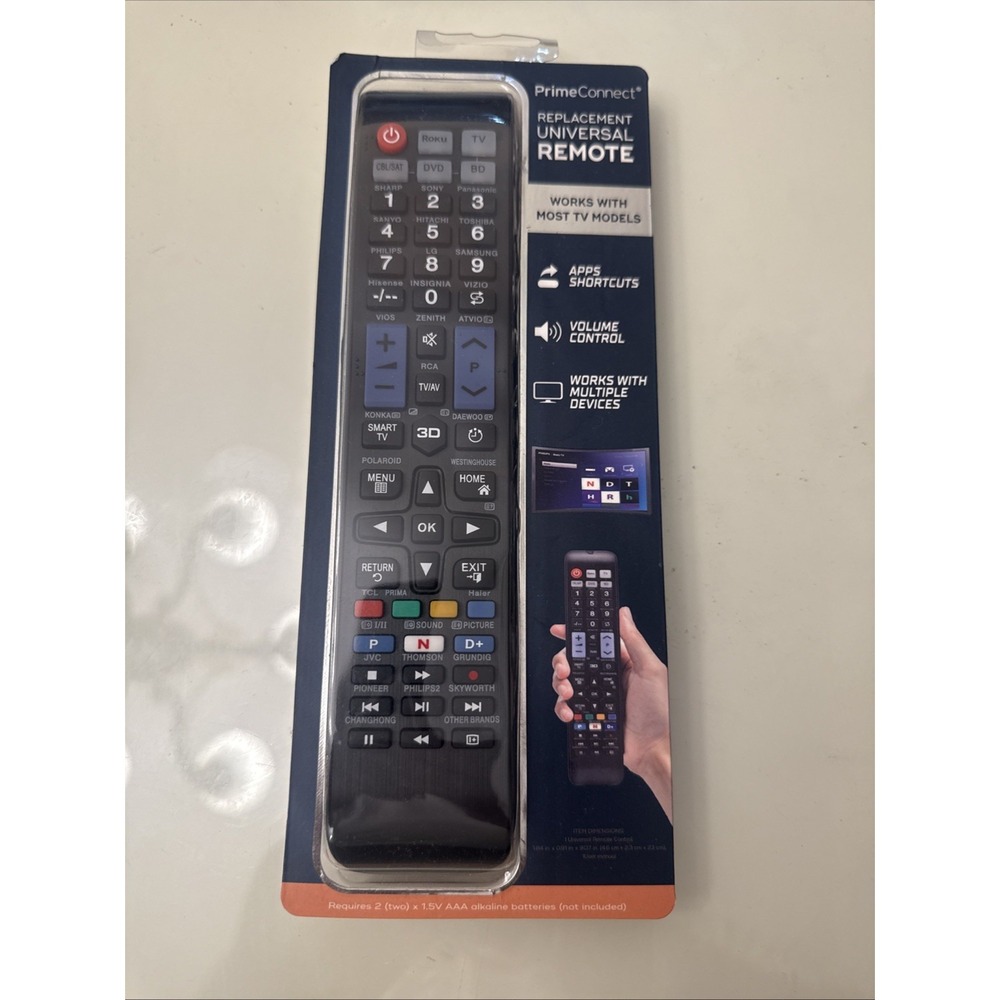 Universal Remote Control - Prime Connect Smart TV Replacement Controller